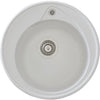 STRADOUR Lavello da incasso in RONDA, in SMC WHITE UNI - 17, 1 vasca, dim.  49 cm, svuotamento manuale