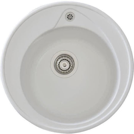 STRADOUR Lavello da incasso in RONDA, in SMC WHITE UNI - 17, 1 vasca, dim.  49 cm, svuotamento manuale