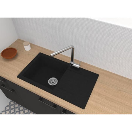 Lavello STRADOUR incorporato in EINNA, SMC BLACK STRAW - 06, 1 vasca, dimensioni 78 * 43,5 cm, svuotamento manuale