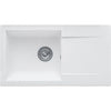 Lavello STRADOUR costruito in EINNA, in SMC WHITE UNI - 17, 1 vasca, dimensioni 78 * 43,5 cm, svuotamento manuale