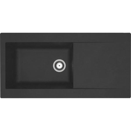 STRADOUR Lavello da incasso in resina Lierra 1000x500mm 1 vasca grande - Nero - Manifattura francese