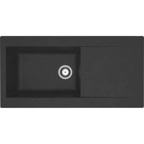 STRADOUR Lavello da incasso in resina Lierra 1000x500mm 1 vasca grande - Nero - Manifattura francese