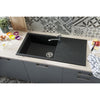 STRADOUR Lavello da incasso CUBE, in SMC BLACK STRAW - 06, 1 vassoio, dim. 100 * 50 cm, svuotamento manuale