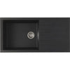 STRADOUR Lavello da incasso CUBE, in SMC BLACK STRAW - 06, 1 vassoio, dim. 100 * 50 cm, svuotamento manuale