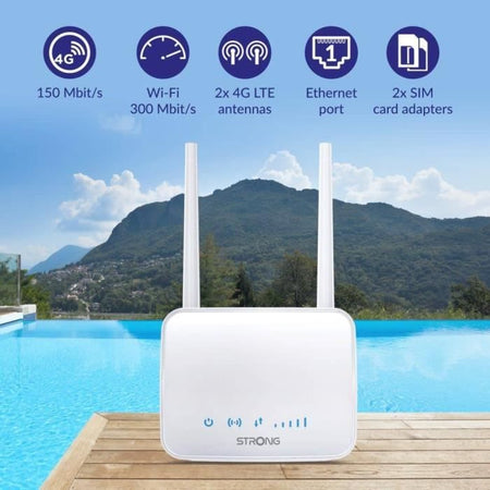 Modem Router - STRONG - ROUTER 4G LTE - Connessione Alta Velocità - Fino a 300 Mbit/s