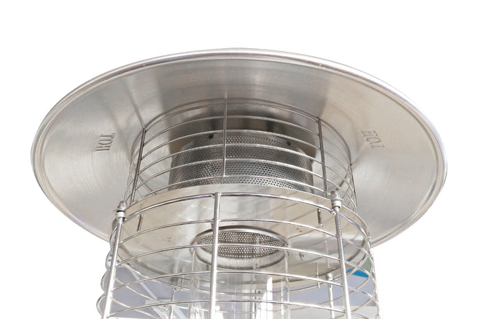 Scaldapatio "Fuoco Vivo" a gas in acciaio h 210 cm 13 kw con ruote per esterno