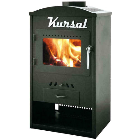Stufa a legna "Kursal" 6 kW in acciaio verniciato caminetto h 78 cm