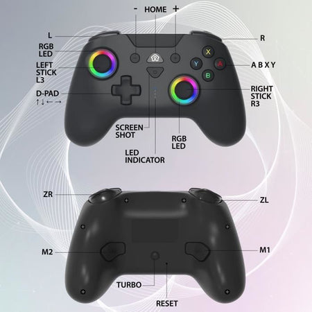 Controller wireless - SUBSONIC - Switch 2 / Switch - LED programmabili - Vibrazioni - Giroscopio - Nero