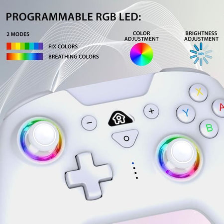 Controller wireless - SUBSONIC - Switch 2 / Switch - LED programmabili - Vibrazioni - Giroscopio - Bianco