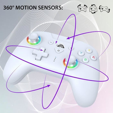 Controller wireless - SUBSONIC - Switch 2 / Switch - LED programmabili - Vibrazioni - Giroscopio - Bianco