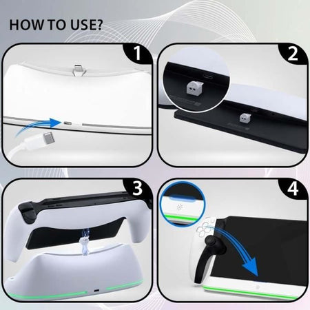 Stazione di ricarica - SUBSONIC - Caricabatterie PS Portal - LED RGB - Ricarica rapida - USB Type-C