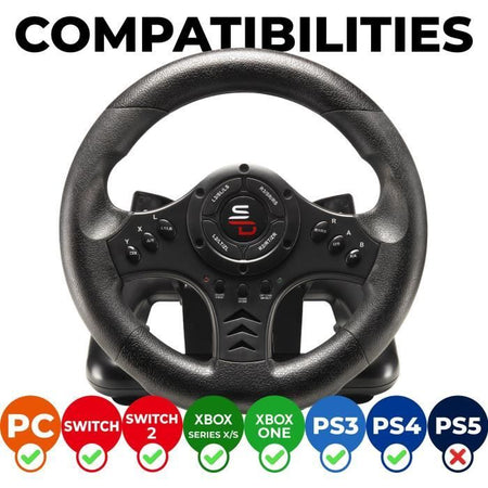 SUBSONIC - SV450 - Volante da corsa - Compatibile con Xbox Series, Switch, PS4, Xbox One, PC (programmabile)