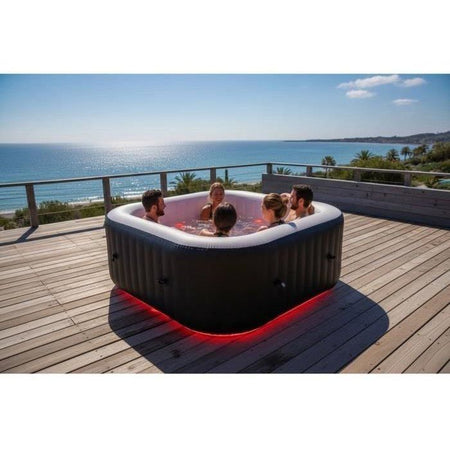Spa gonfiabile quadrata SUNSPA 6 posti con striscia LED