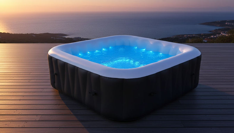 Spa gonfiabile quadrata SUNSPA 6 posti con striscia LED