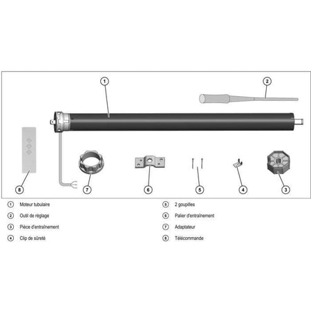 Motore per tapparella radiocomandato + telecomando RM10MMB - SUPERROLLO - SR20915 - Diametro 60 mm - 10 Nm - Coppia max. peso tenda 22 kg