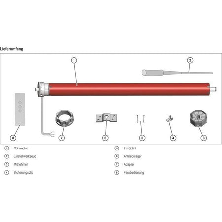 Motore per tapparella radiocomandato + telecomando RM10MMB - SUPERROLLO - SR20915 - Diametro 60 mm - 10 Nm - Coppia max. peso tenda 22 kg