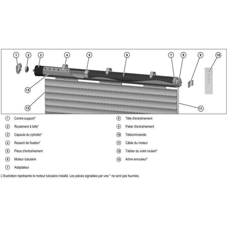 Motore per tapparella radio + telecomando RM20MMB - SUPERROLLO - SR20925 - Diametro 60 mm - 20 Nm - Coppia max. peso tenda 44 kg