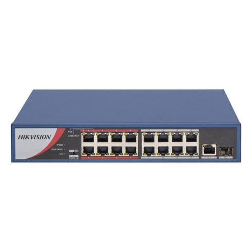 SWITCH HIKVISION 10/10016*POE+1P GBIT+ 1SFP UPLINK UNMAN. 130W
