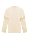 Balenciaga Layered T-Shirt Color Crema da uomo