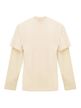 Balenciaga Layered T-Shirt Color Crema da uomo