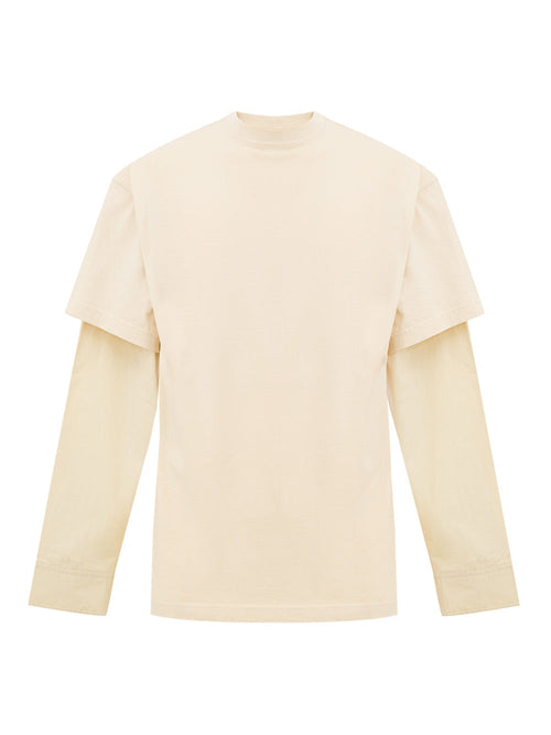 Balenciaga Layered T-Shirt Color Crema da uomo