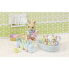 Statuine in miniatura - SYLVANIAN FAMILIES - 5707 - I tre gemelli di Coniglio Creme e accessori da bagno