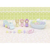 Statuine in miniatura - SYLVANIAN FAMILIES - 5707 - I tre gemelli di Coniglio Creme e accessori da bagno