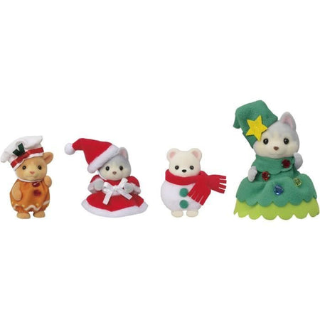 Bambola - SYLVANIAN FAMILIES - La scatola di Natale - 4 figure articolate