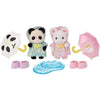 Figure articolate - SYLVANIAN FAMILIES - Baby Duo in tuta antipioggia - Panda e topo Marshmallow
