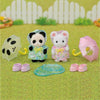 Figure articolate - SYLVANIAN FAMILIES - Baby Duo in tuta antipioggia - Panda e topo Marshmallow