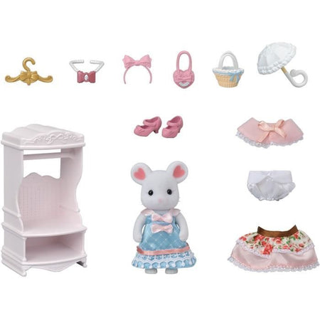 SYLVANIAN FAMILIES La valigia alla moda e il topo marshmallow della sorella maggiore per i bambini