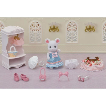 SYLVANIAN FAMILIES La valigia alla moda e il topo marshmallow della sorella maggiore per i bambini