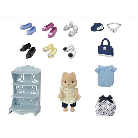 SYLVANIAN FAMILIES Valigia per cani caramello alla moda e sorella maggiore per bambini