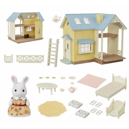 Set il cottage con il box da tetto blu - SYLVANIAN FAMILIES - 5671 - Per bambini dai 5 anni in su - Mobilio incluso