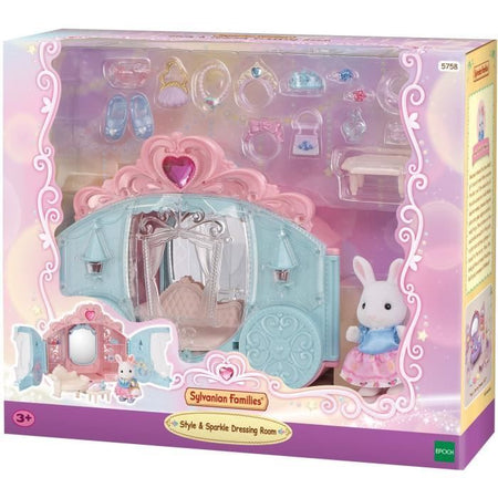 Playset - SYLVANIAN FAMILIES - Vestizione Principessa - Carrozza e Ragazza Coniglio delle Nevi