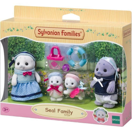 Famiglia Articolata - SYLVANIAN FAMILIES - Famiglia Foche - 4 Personaggi e Accessori da Spiaggia