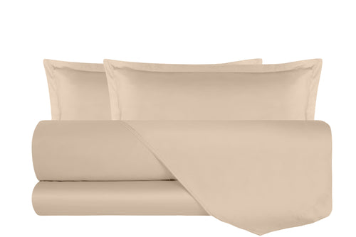 Completo Letto in Raso di puro cotone In Raso DELUXE Sabbia