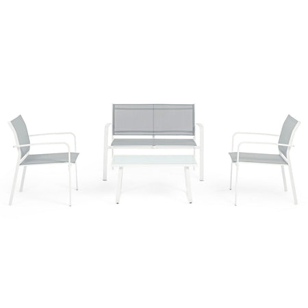 Salottino ''Arent'' in acciaio verniciato con texilene da esterno per giardino