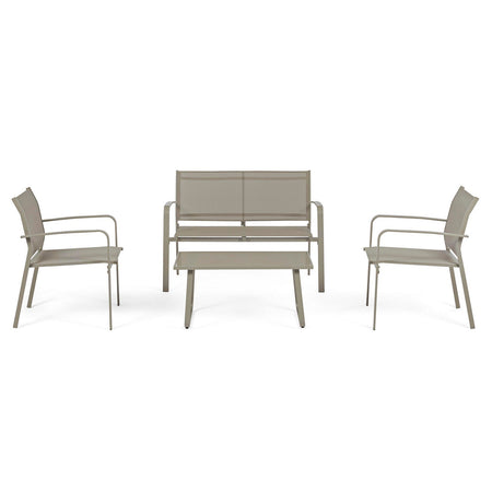 Salottino ''Arent'' in acciaio verniciato con texilene da esterno per giardino