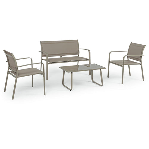 Salottino ''Arent'' in acciaio verniciato con texilene da esterno per giardino