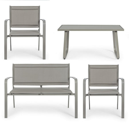 Salottino ''Arent'' in acciaio verniciato con texilene da esterno per giardino