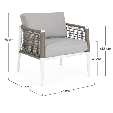 Salottino da giardino "Calypso" in alluminio in corda sintetica per esterno