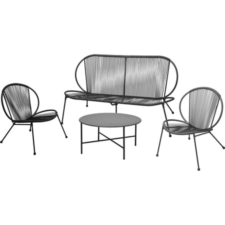 Salotto moderno "Dubai" in rattan sintetico per giardino e veranda da esterno
