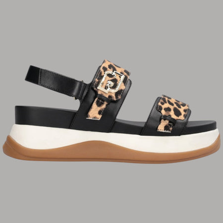 Sandali Liu Jo FIONA 02 Leopardati con Suola Platform e Monogram