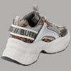 Scarpe Buffalo Yuno One Argento Leopardato Platform Vegan 5.1cm