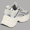 Scarpe Buffalo Yuno One Platform: Vegan, Memory Foam, Bianco-Argento