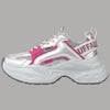 Scarpe Buffalo Yuno Platform Argento-Rosa, Comfort Vegan 5.1cm