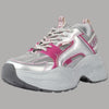 Scarpe Buffalo Yuno Platform Argento-Rosa, Comfort Vegan 5.1cm