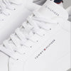 Scarpe Tommy Hilfiger Sneakers Pelle Bianche Dettaglio blu Retro