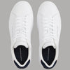 Scarpe Tommy Hilfiger Sneakers Pelle Bianche Dettaglio blu Retro